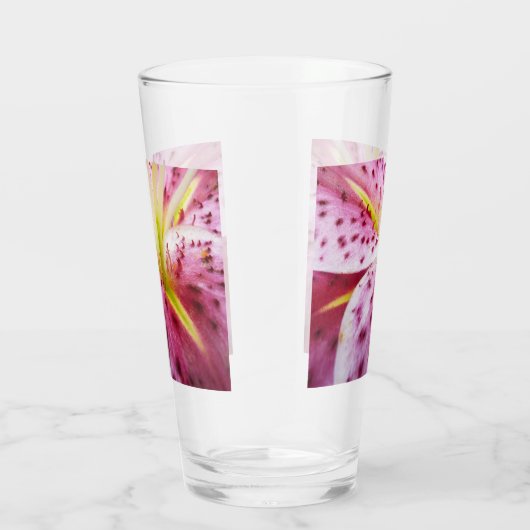 Stargazer Lily Bright Magenta Floral Glas (Rechts)