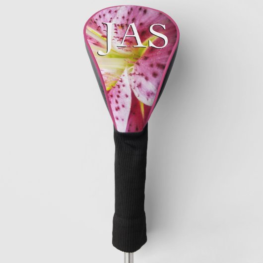 Stargazer Lily Bright Magenta Floral Golfheadcover (Voorkant)