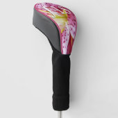 Stargazer Lily Bright Magenta Floral Golfheadcover (Schuin)