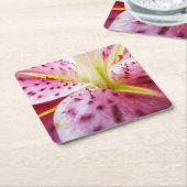 Stargazer Lily Bright Magenta Floral Kartonnen Onderzetters (Schuin)
