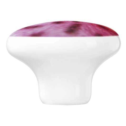 Stargazer Lily Bright Magenta Floral Keramische Knop (Zijkant)