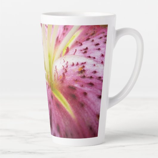 Stargazer Lily Bright Magenta Floral Latte Mok (Rechts)