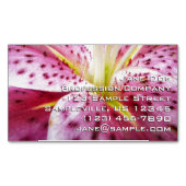 Stargazer Lily Bright Magenta Floral Magnetisch Visitekaartje (Voorkant)