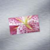 Stargazer Lily Bright Magenta Floral Magnetisch Visitekaartje (Voorbeeld)