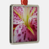 Stargazer Lily Bright Magenta Floral Metalen Ornament (Rechts)
