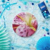 Stargazer Lily Bright Magenta Floral Papieren Bordje (Feest)