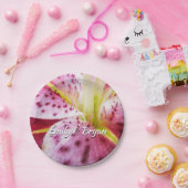 Stargazer Lily Bright Magenta Floral Papieren Bordje (Feest)