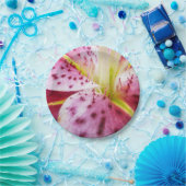 Stargazer Lily Bright Magenta Floral Papieren Bordje (Feest)