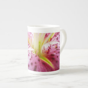 Stargazer Lily Bright Magenta Floral Porselein Kop