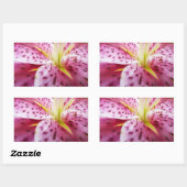 Stargazer Lily Bright Magenta Floral Rechthoekige Sticker (Vel)