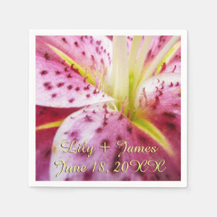 Stargazer Lily Bright Magenta Floral Servet