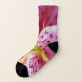 Stargazer Lily Bright Magenta Floral Sokken (Links - buitenkant)