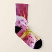 Stargazer Lily Bright Magenta Floral Sokken (Links binnenkant)