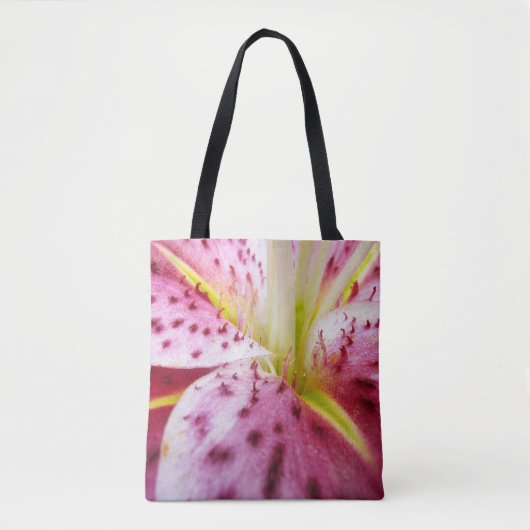 Stargazer Lily Bright Magenta Floral Tote Bag (Voorkant)