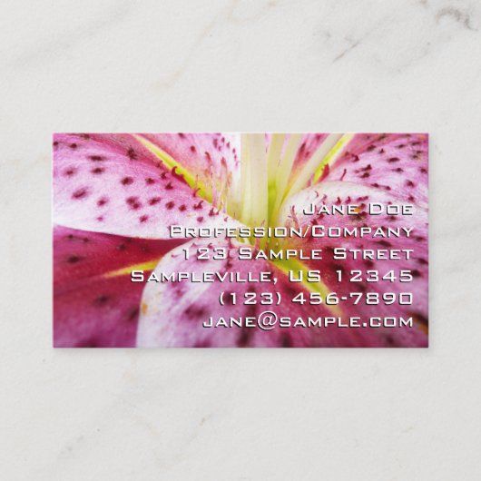Stargazer Lily Bright Magenta Floral Visitekaartje (Voorkant)