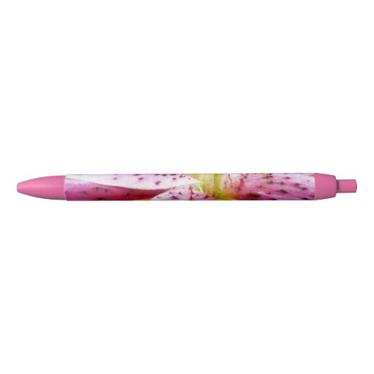 Stargazer Lily Bright Magenta Floral Zwarte Inkt Pen (Voorkant)