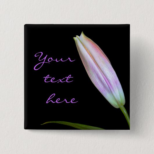 Stargazer Lily Bud Vierkante Button 5,1 Cm (Voorkant)