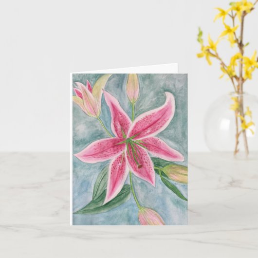 Stargazer Lily Card Kaart (Gele Bloem)