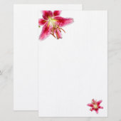 Stargazer Lily Decorated Blank Stationery Briefpapier (Voorkant / Achterkant)