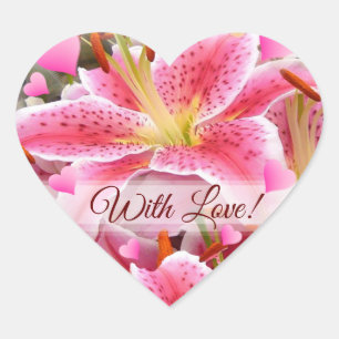 "Stargazer" Lily en hart van liefde Hart Sticker