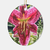 Stargazer Lily Flower Keramisch Ornament (Links)