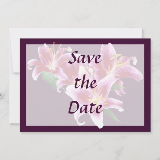 Stargazer Lily Heart Save the Date (Achterkant)