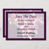 Stargazer Lily Heart Save the Date (Voorkant / Achterkant)