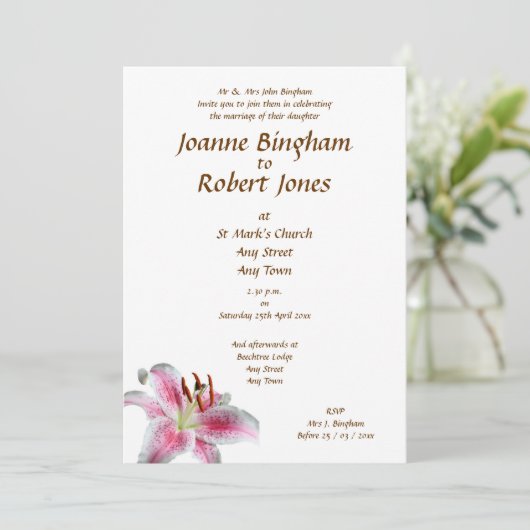 Stargazer Lily Kaart (Staand voorkant)