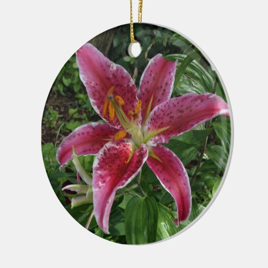 Stargazer Lily Keramisch Ornament (Links)