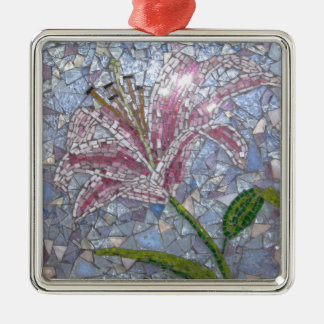 Stargazer Lily Mosaic Metalen Ornament