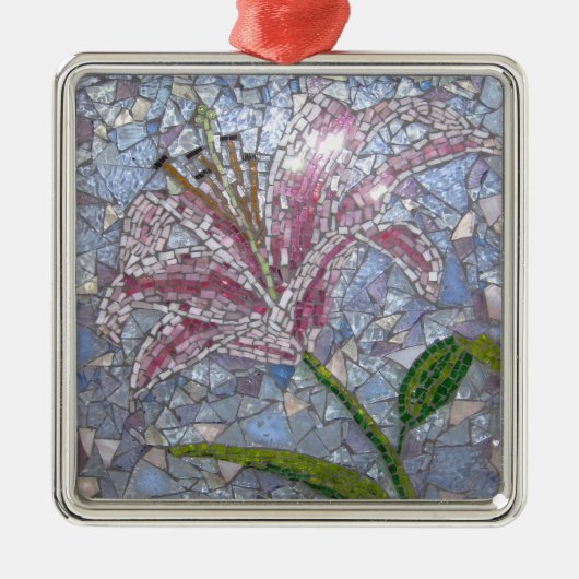 Stargazer Lily Mosaic Metalen Ornament (Voorkant)