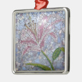 Stargazer Lily Mosaic Metalen Ornament (Links)