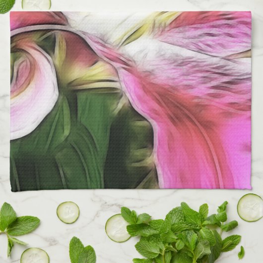 Stargazer Lily Painting Floral Theedoek (Gevouwen)