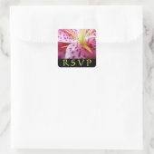 Stargazer Lily Pink Floral RSVP Sticker (Tas)