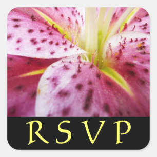 Stargazer Lily Pink Floral RSVP Sticker