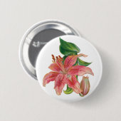 Stargazer Lily Ronde Button 5,7 Cm (Voorkant /achterkant)