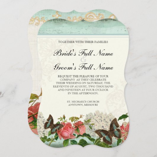 Stargazer Lily Roos Butterfly in Hydrangea Kaart (Voorkant / Achterkant)