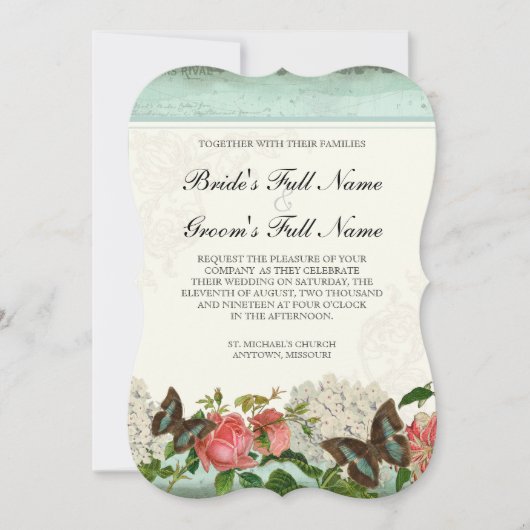 Stargazer Lily Roos Butterfly in Hydrangea Kaart (Voorkant)