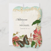 Stargazer Lily Roos Butterfly in Hydrangea Kaart (Achterkant)