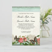 Stargazer Lily Roos Butterfly in Hydrangea Kaart (Staand voorkant)