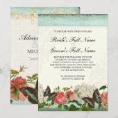 Stargazer Lily Roos Butterfly in Hydrangea Kaart (Voorkant / Achterkant)