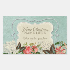 Stargazer Lily Roos Butterfly in Hydrangea Rechthoekige Sticker