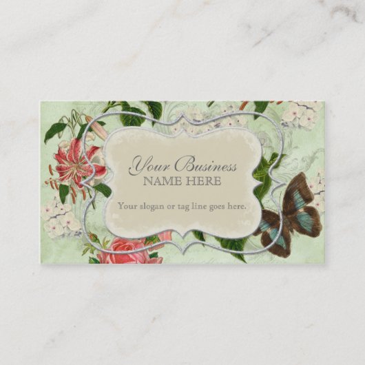 Stargazer Lily Roos Butterfly in Hydrangea Visitekaartje (Voorkant)