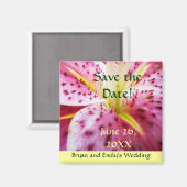 Stargazer Lily Save the Date Magnet (Voorkant / Achterkant)