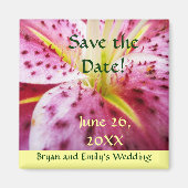 Stargazer Lily Save the Date Magnet (Voorkant)