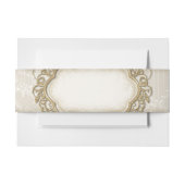 Stargazer Lily Taupe Kant Goud Lijst Uitnodigingen Wikkel (Voorkant Voorbeeld)