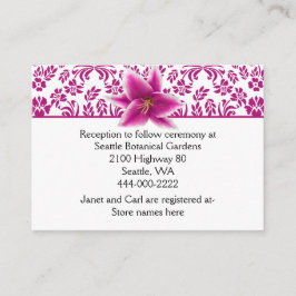 Stargazer Lily Wedding Information Card Informatiekaartje