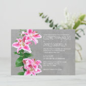 Stargazer Lily Wedding Invitations Kaart (Staand voorkant)