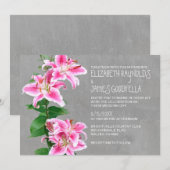 Stargazer Lily Wedding Invitations Kaart (Voorkant / Achterkant)