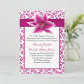 Stargazer Lily Wedding Uitnodiging (Staand voorkant)